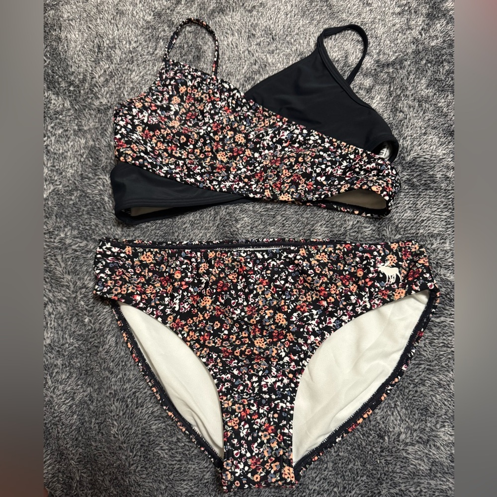 Cross-wrap two-piece swimsuit